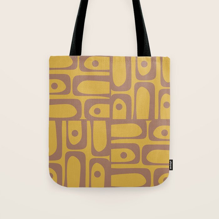 Midcentury Modern Piquet 7 Inspired by PANTONE 17 1230 Color of the Year Mocha Mousse Tote Bag Gallery Image 1