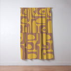 Midcentury Modern Piquet 7 Inspired by PANTONE 17 1230 Color of the Year Mocha Mousse Window Curtain Gallery Image 3