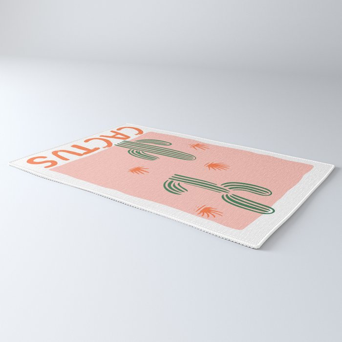 Hand drawn cactus plant doodle art Rug Gallery Image 3