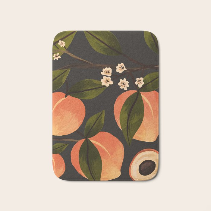 Peaches Botanical Art 1 Bath Mat Gallery Image 1