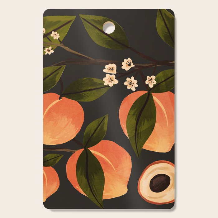 Peaches Botanical Art 1 Cutting Board Gallery Image 1