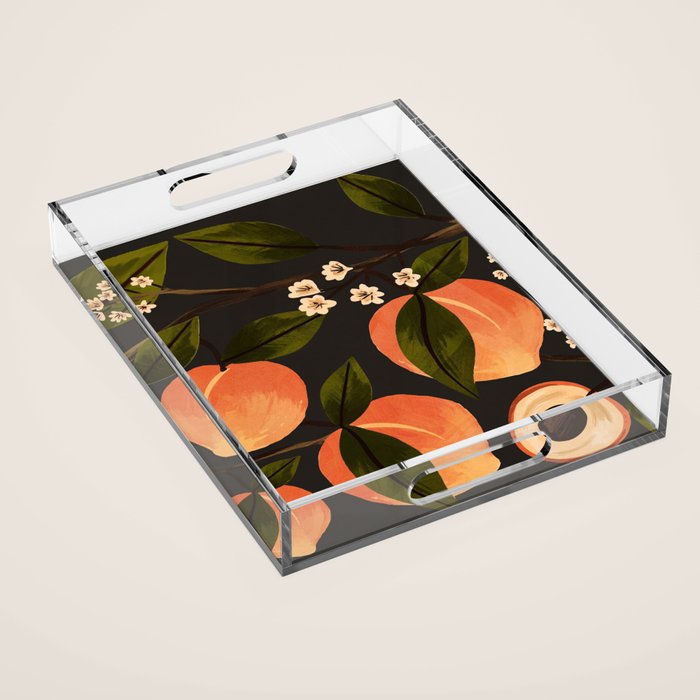 Peaches Botanical Art 1 Acrylic Tray Gallery Image 1