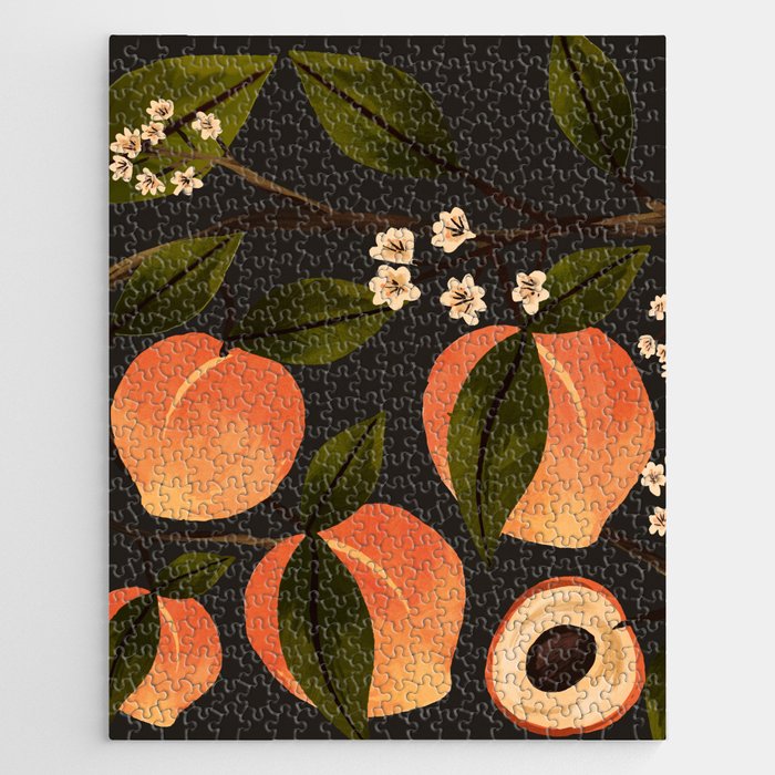Peaches Botanical Art 1 Jigsaw Puzzle Gallery Image 1