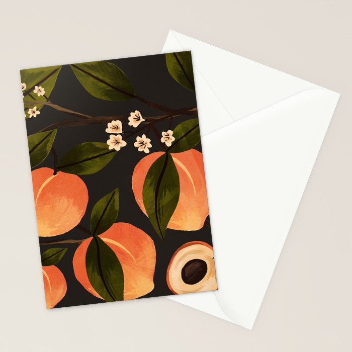 Peaches Botanical Art 1 Stationery Card Gallery Image 2