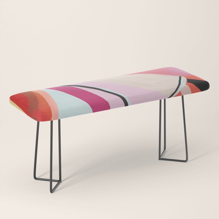 Abstract Art Sunset Girl 3 Bench Gallery Image 1
