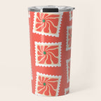 Vintage flower postage stamp pattern Travel Mug Gallery Image 1