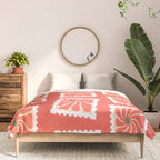 Vintage flower postage stamp pattern Comforter Gallery Image 3