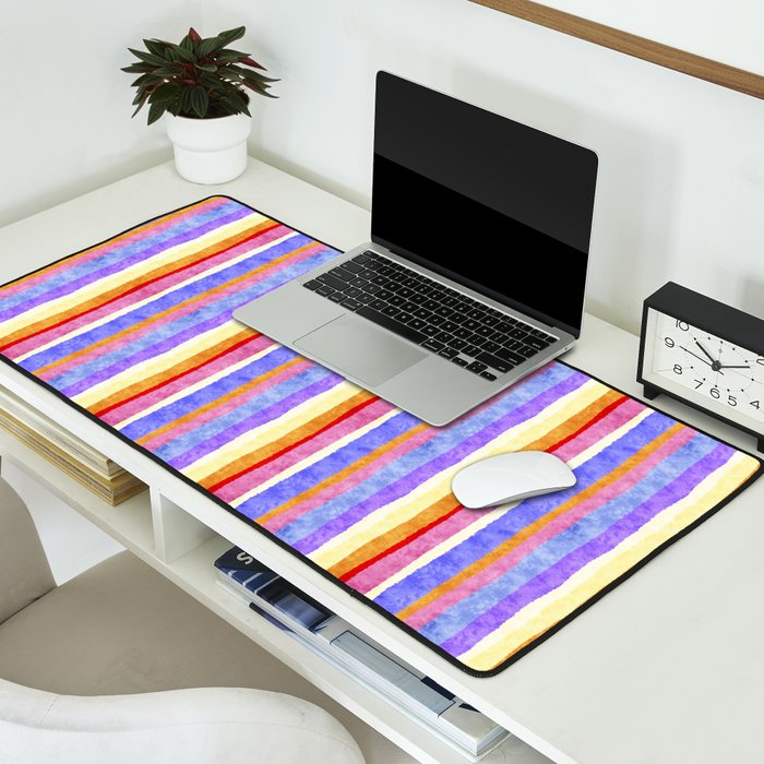 Colorful tye&die stripes Desk Mat Gallery Image 2