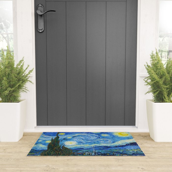 Vincent van Gogh Starry Night Welcome Mat Gallery Image 3