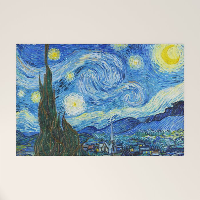Vincent van Gogh Starry Night Welcome Mat Gallery Image 1