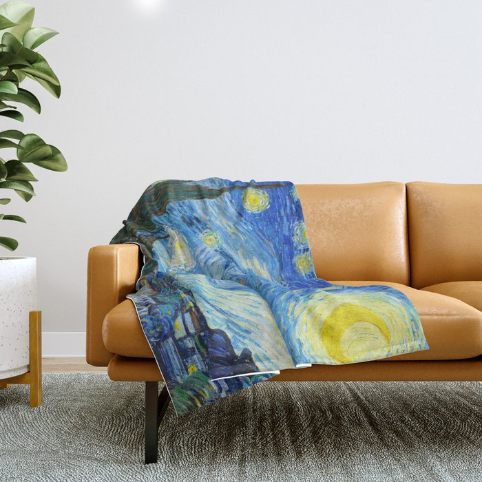 Vincent van Gogh Starry Night Throw Blanket Gallery Image 1