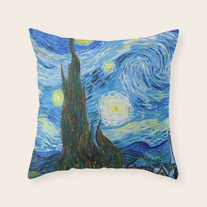 Vincent van Gogh Starry Night Throw Pillow Gallery Image 6