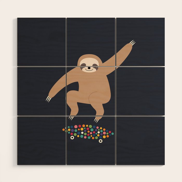 Sloth Gravity Wood Wall Art Gallery Image 1