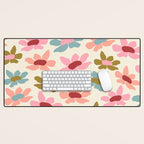 Retro Colorful Daisies  Desk Mat Gallery Image 1
