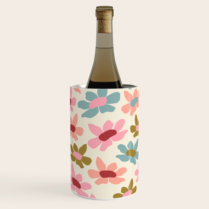 Retro Colorful Daisies  Wine Chiller Gallery Image 1