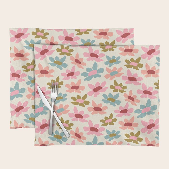 Retro Colorful Daisies  Placemat Gallery Image 1