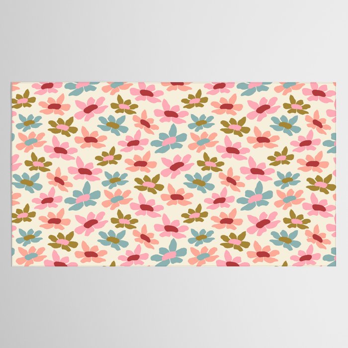 Retro Colorful Daisies  Tablecloth Gallery Image 2