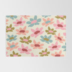 Retro Colorful Daisies  Rug Gallery Image 2