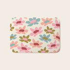 Retro Colorful Daisies  Bath Mat Gallery Image 1