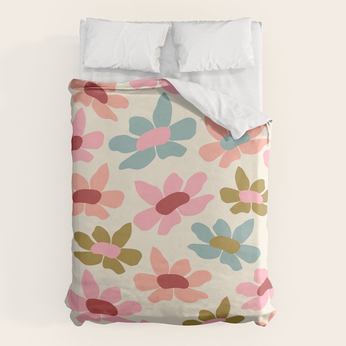 Retro Colorful Daisies  Duvet Cover Gallery Image 6