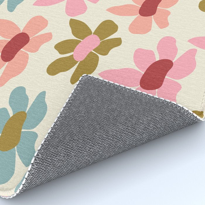 Retro Colorful Daisies  Rug Gallery Image 4