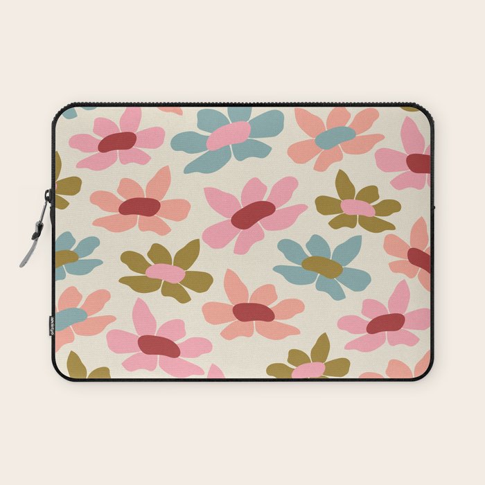 Retro Colorful Daisies  Laptop Sleeve Gallery Image 1