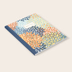 Modern, Floral Prints, Orange, Blue, Yellow Notebook Gallery Image 2