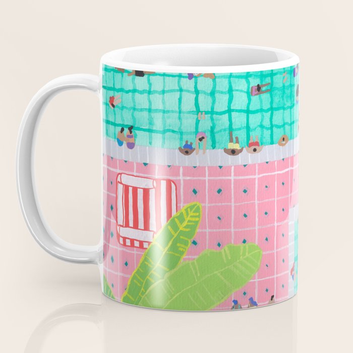 Tropical pink pool Coffee Mug Gallery Image 3