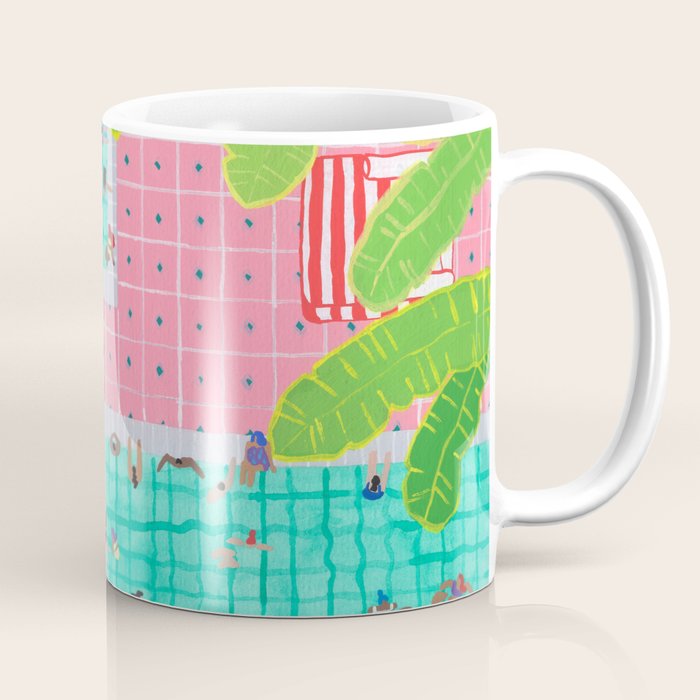 Tropical pink pool Coffee Mug Gallery Image 1