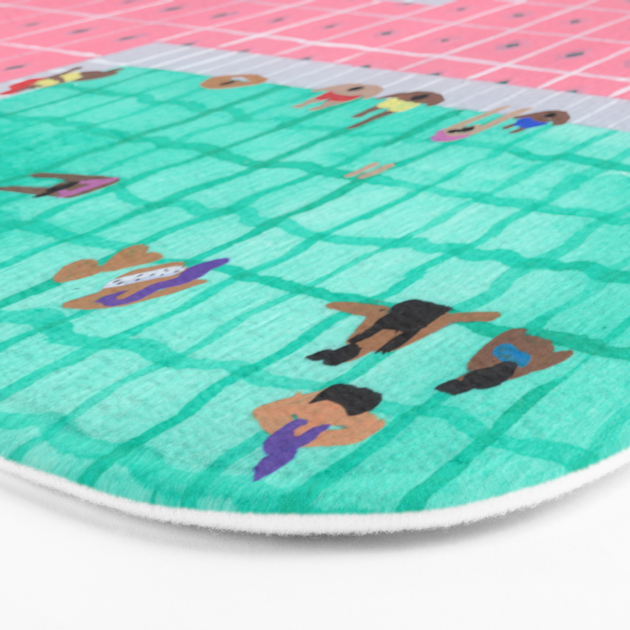 Tropical pink pool Bath Mat Gallery Image 3