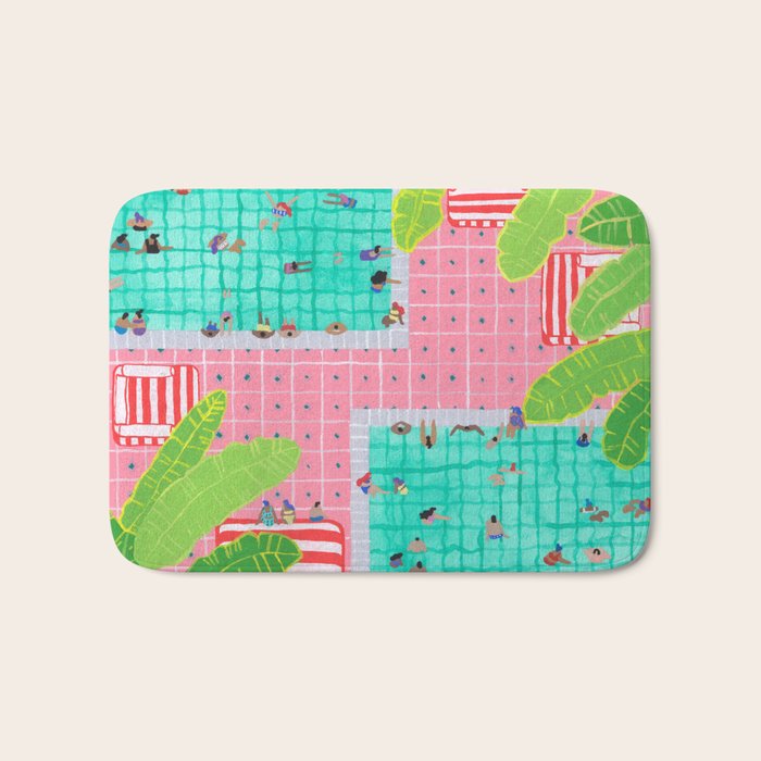 Tropical pink pool Bath Mat Gallery Image 1