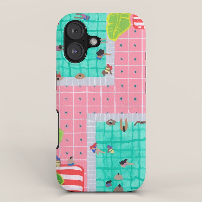 Tropical pink pool iPhone Case Gallery Image 1