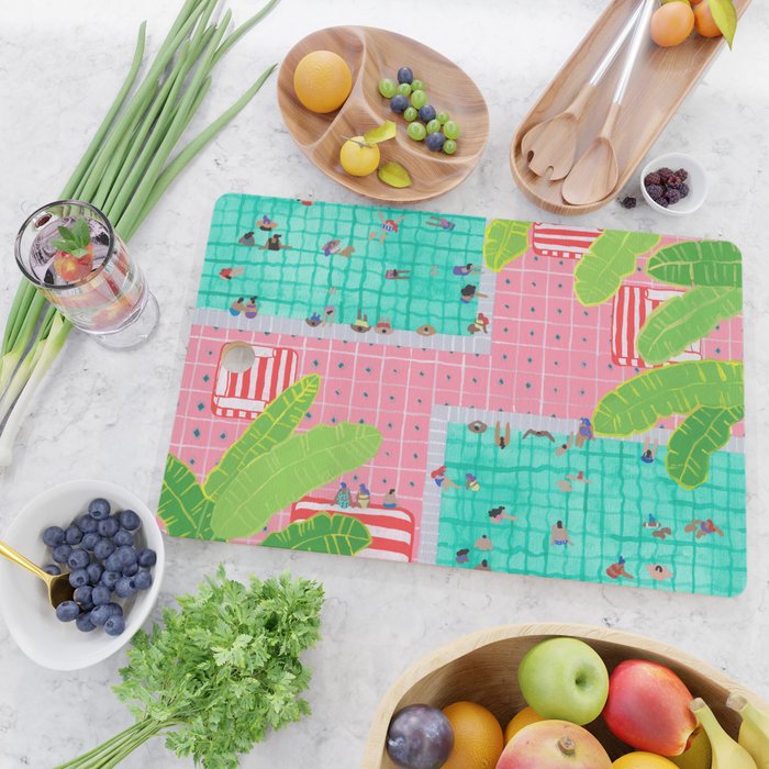 Tropical pink pool Cutting Board Gallery Image 2