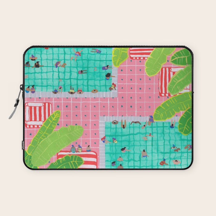 Tropical pink pool Laptop Sleeve Gallery Image 1