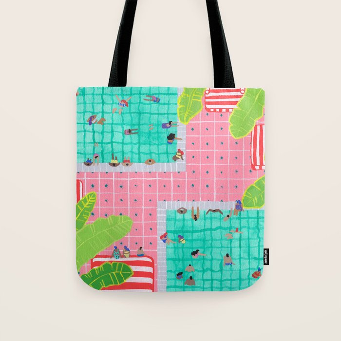 Tropical pink pool Tote Bag Gallery Image 1