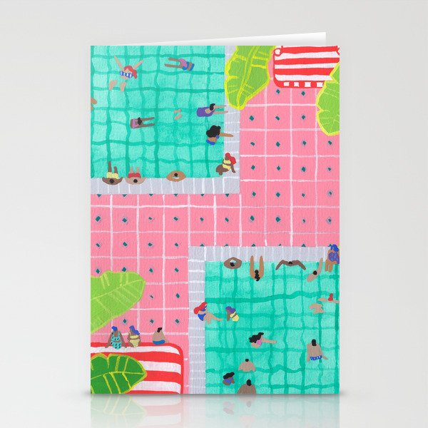 Tropical pink pool Stationery Card Gallery Image 2