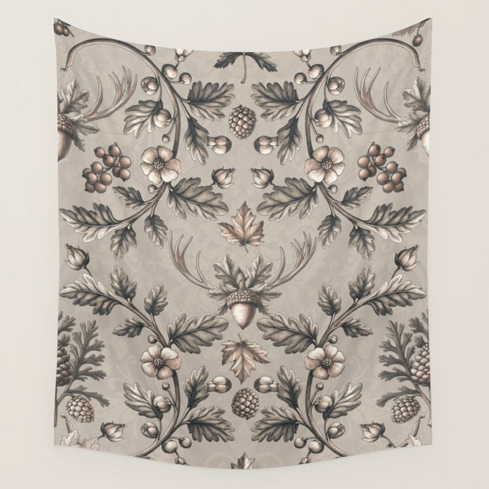 William Morris Woodland Nostalgia Beige Wall Tapestry Gallery Image 4