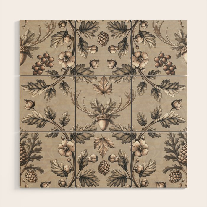 William Morris Woodland Nostalgia Beige Wood Wall Art Gallery Image 1