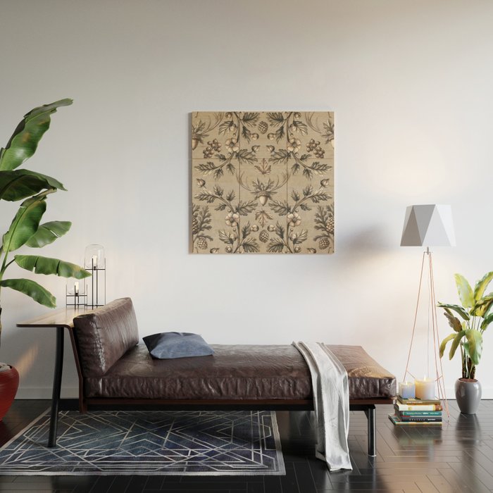William Morris Woodland Nostalgia Beige Wood Wall Art Gallery Image 2