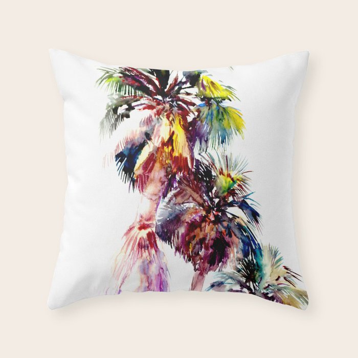 Desert Palm Trees, Southwestern tropical Palms Throw Pillow Gallery Image 1