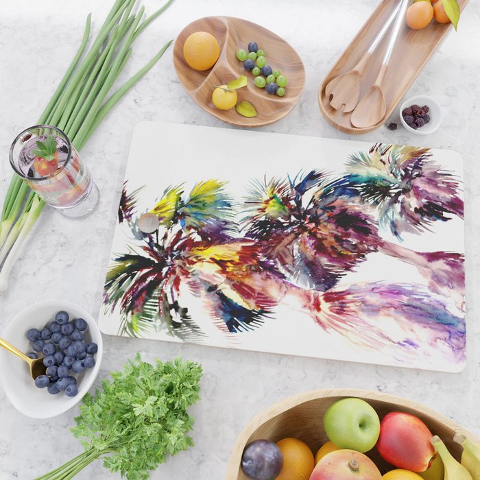 Desert Palm Trees, Southwestern tropical Palms Cutting Board Gallery Image 2