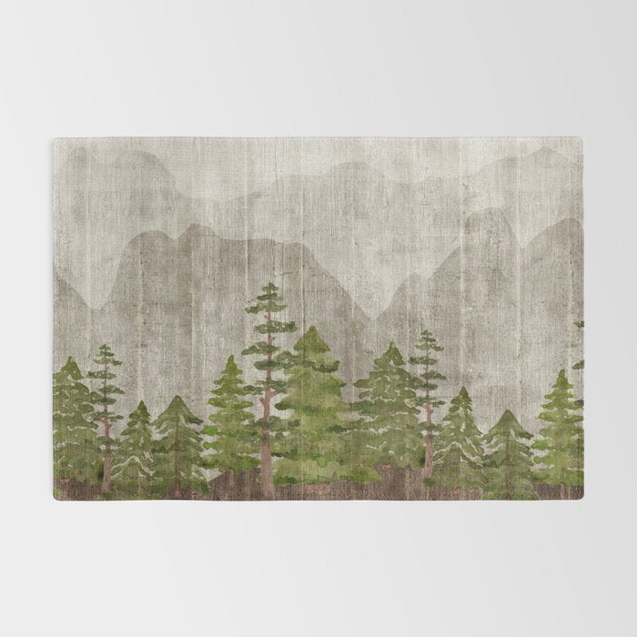 Mountain Range Woodland Forest Rug Gallery Image 2