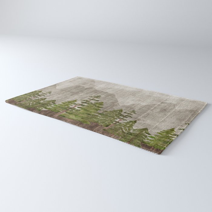 Mountain Range Woodland Forest Rug Gallery Image 3