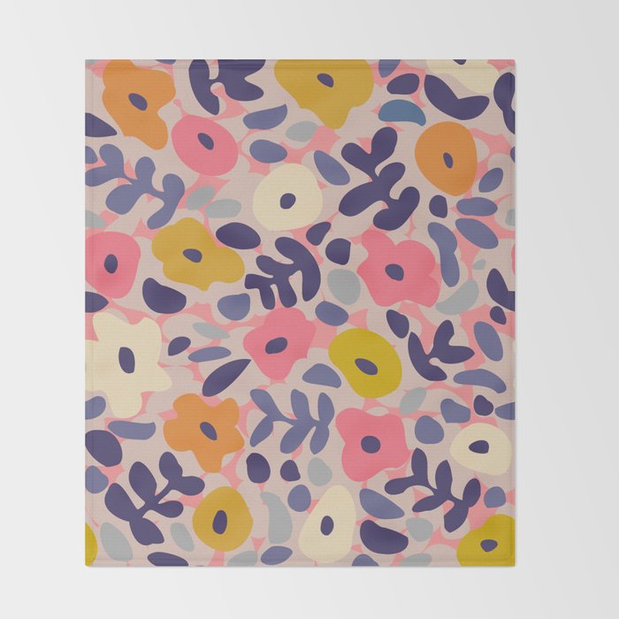 Funny sunny floral pattern Throw Blanket Gallery Image 2