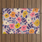Funny sunny floral pattern Outdoor Rug Gallery Image 1
