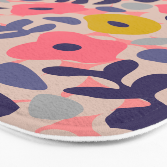Funny sunny floral pattern Bath Mat Gallery Image 3