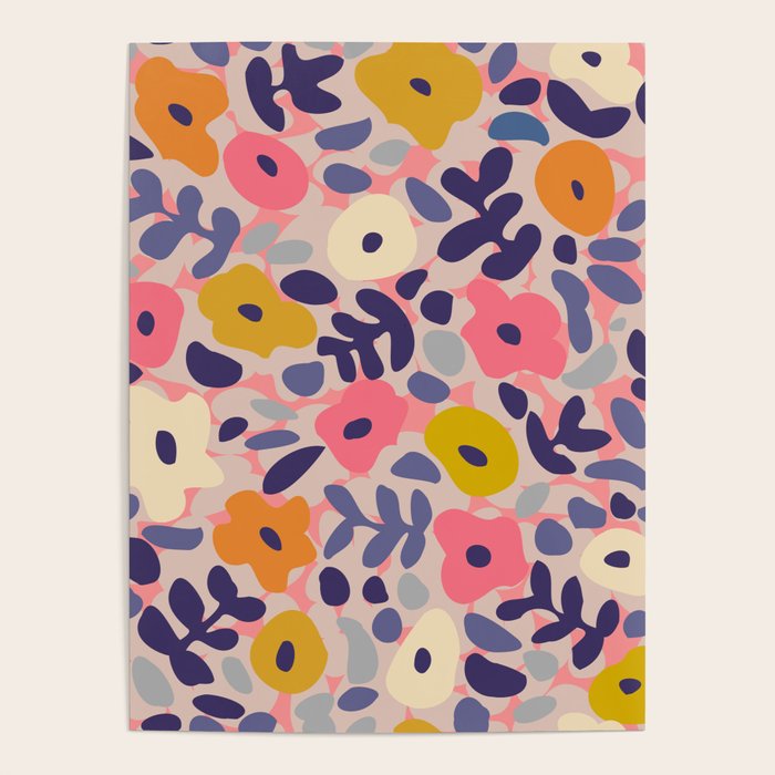 Funny sunny floral pattern Poster Gallery Image 1