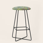 William Morris Vintage Golden Lily Mineral Blue Stool Gallery Image 1