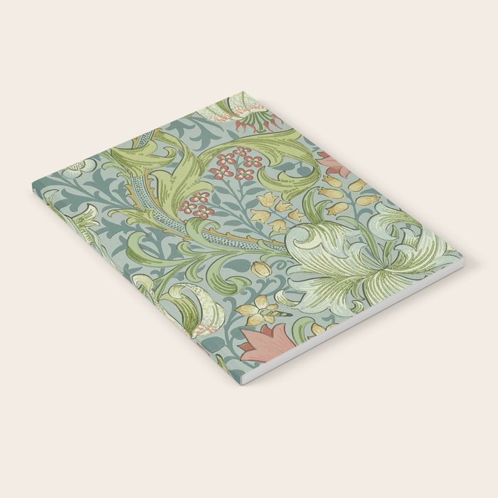 William Morris Vintage Golden Lily Mineral Blue Notebook Gallery Image 2