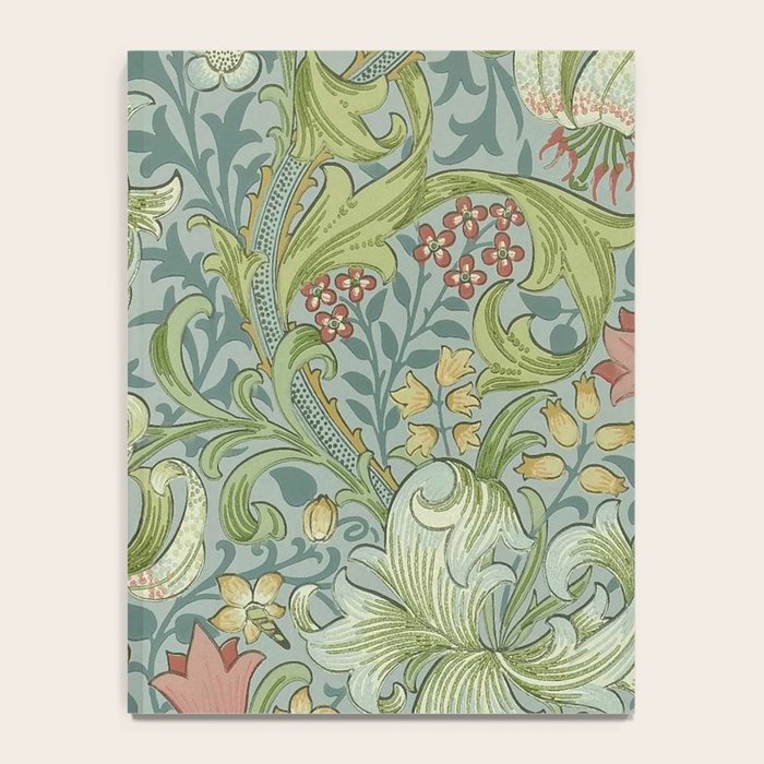 William Morris Vintage Golden Lily Mineral Blue Notebook Gallery Image 4
